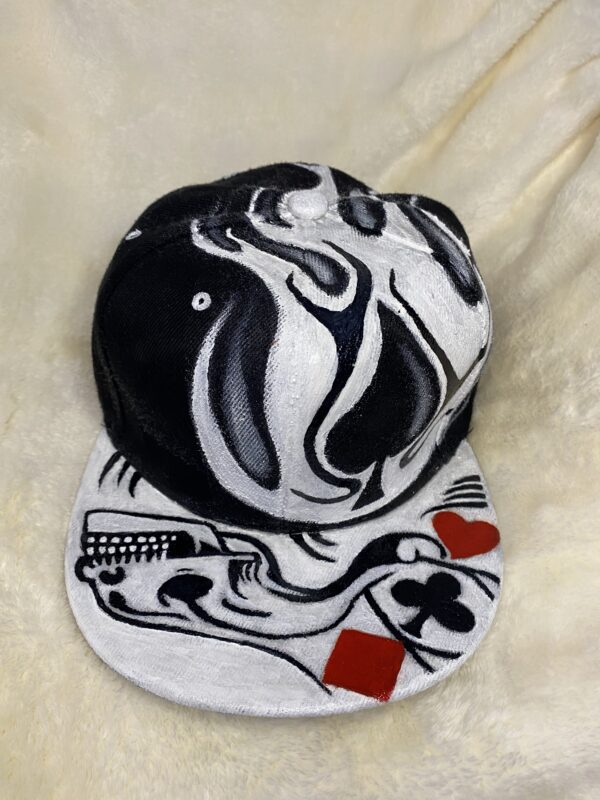 Spade Poker Skull Snapback Cap - Image 2